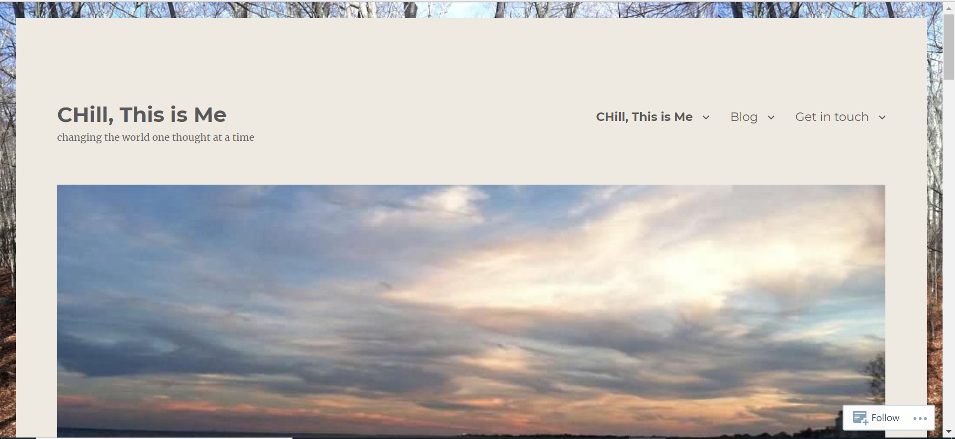 screenshot of CHill this is me blog