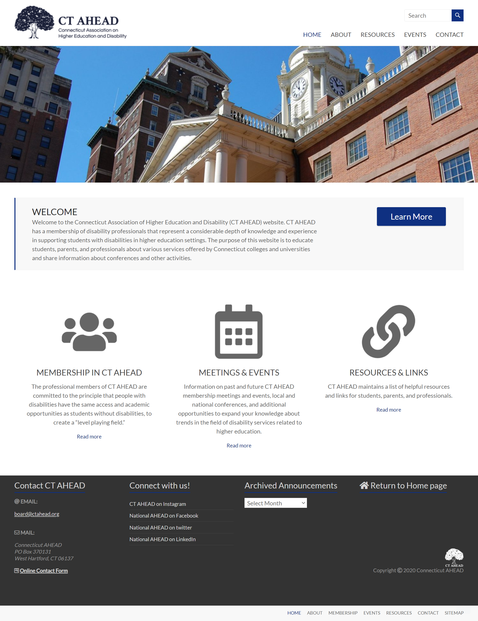 ctahead.org home page screenshot