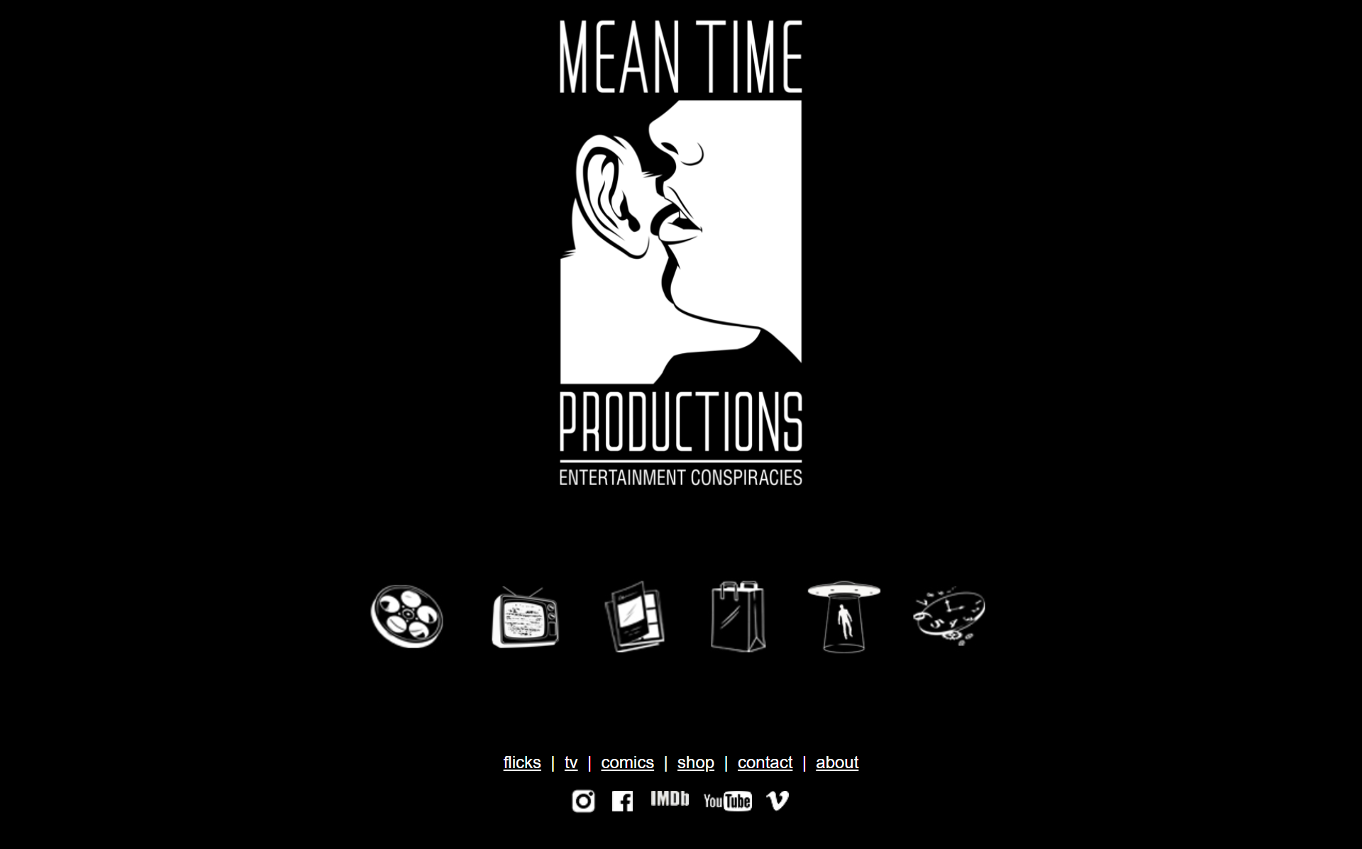 Mean Time Productions homepage screenshot