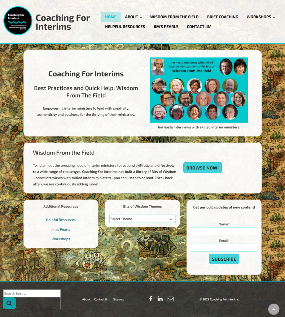 Coaching For Interims homepage screenshot