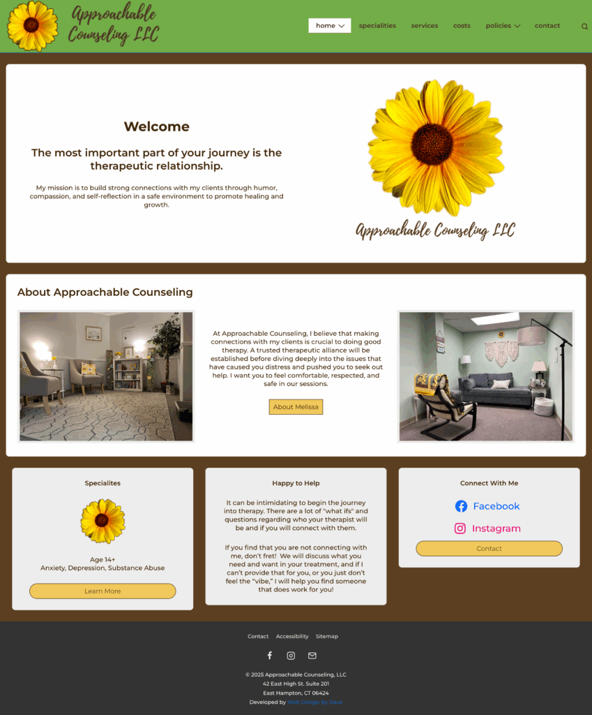 approachablecounselingllc.com homepage image links to the website